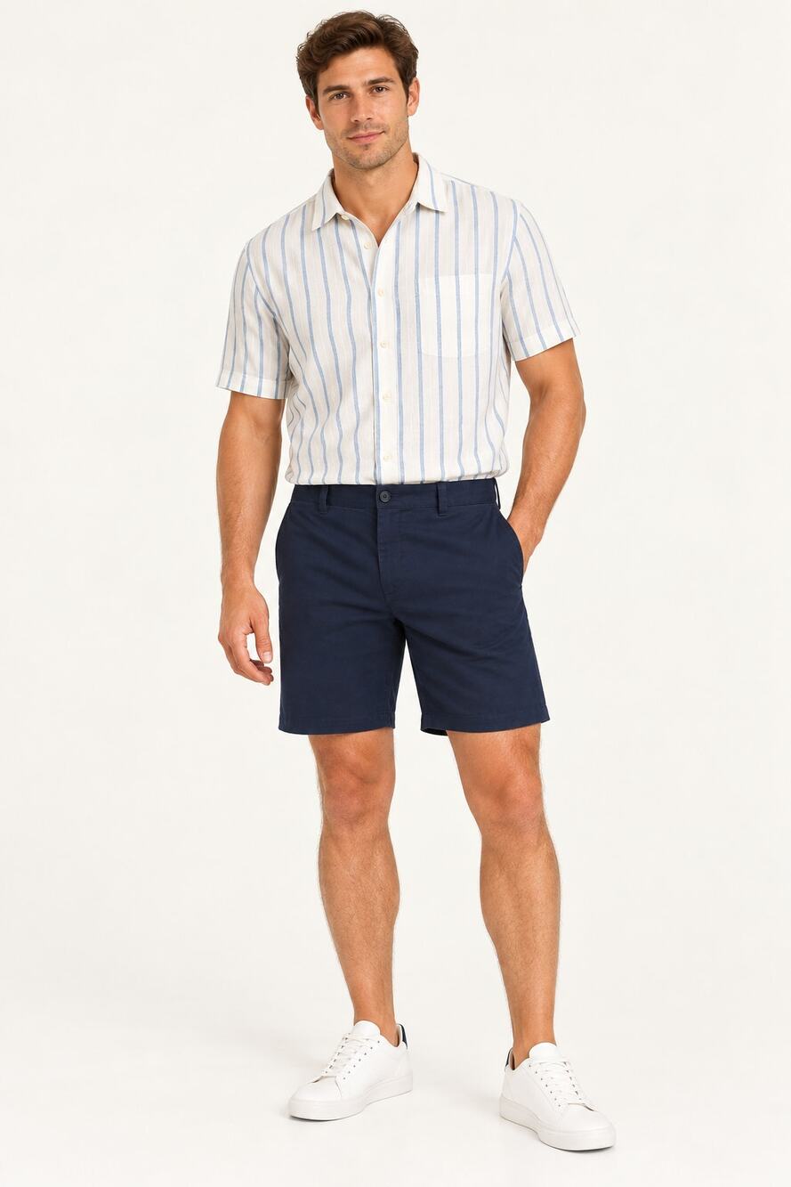 J Crew Mens 7" Flex Chino Short Navy Blue Size 33 New Preppy